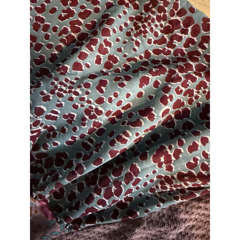 Umgee USA Dress Womens S Mauve Floral Leopard Balloon Sleeve Boho Tunic - Picture 9 of 12